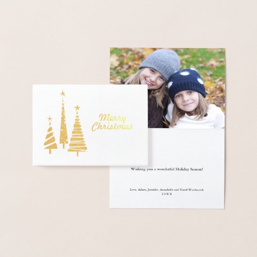 Gouden Folie Feestelijke Kerstbomen Kaarten (Display)