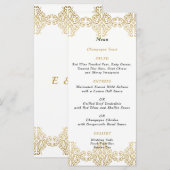 Gouden folie filigraan, bruiloft menu (Voorkant / Achterkant)
