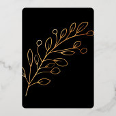 Gouden Folie Foliage en Familiefoto Kerstmis Folie Feestdagenkaart (Achterkant)