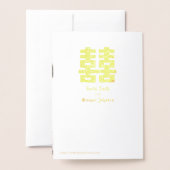 Gouden FOLIE FOTO Chinese Geluk Huwelijk Wit Folie Kaarten (Met envelop)