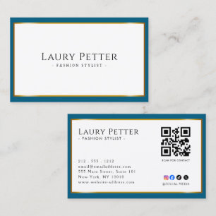gouden folie frame Professionele QR-code Visitekaartje