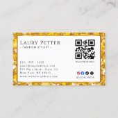 gouden folie frame Professionele QR-code Visitekaartje (Achterkant)