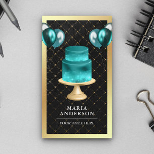 Gouden Folie Galaxy Turquoise Cake Ballonnen Evene Visitekaartje
