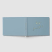 Gouden Folie Gastboek Dusty Blue Monogram Wedding Gastenboek (Volledig)