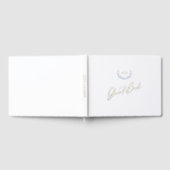 Gouden Folie Gastboek Dusty Blue Monogram Wedding Gastenboek (Volledig)