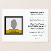 Gouden folie "GEBOORTE VAN EEN PRINS!" aankondigin Folie Kaarten (Binnen)