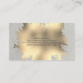 Gouden folie geborsteld met chique monogram visitekaartje (Achterkant)