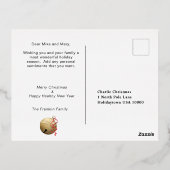 Gouden folie GELooF Kerstbal Folie Feestdagen Briefkaart (Achterkant)