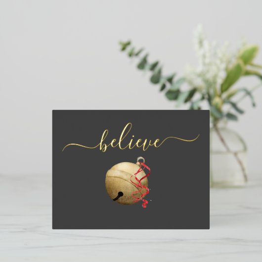 Gouden folie GELooF Kerstbal Folie Feestdagen Briefkaart (Staand Voorkant)