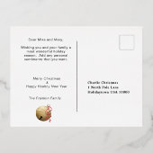 Gouden folie GELooF Kerstbal Folie Feestdagen Briefkaart (Achterkant)