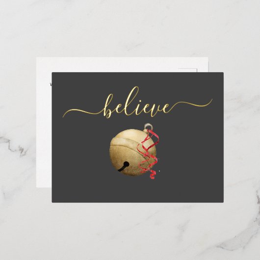 Gouden folie GELooF Kerstbal Folie Feestdagen Briefkaart (Voorkant / Achterkant)