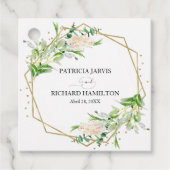 Gouden folie Geometrische groen Elegante bruiloft Bedankjes Labels (Voorkant)