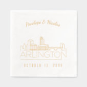 Gouden folie gepersonaliseerde Arlington bruiloft Folie Servetten (Voorkant)