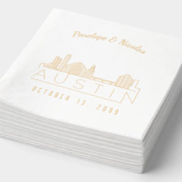 Gouden folie gepersonaliseerde Austin bruiloft ser Servetten