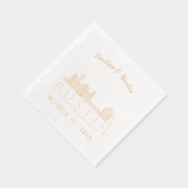 Gouden folie gepersonaliseerde Austin bruiloft ser Servetten (Rechts)