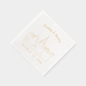 Gouden folie gepersonaliseerde Bali bruiloft serve Folie Servetten (Rechts)