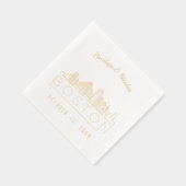 Gouden folie gepersonaliseerde Boston bruiloft ser Folie Servetten (Rechts)