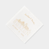 Gouden folie gepersonaliseerde Boston bruiloft ser Servetten (Rechts)
