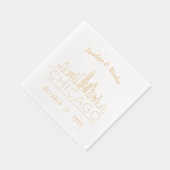 Gouden folie gepersonaliseerde Chicago bruiloft se Folie Servetten (Rechts)