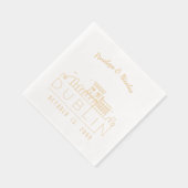 Gouden folie gepersonaliseerde Dublin bruiloft ser Folie Servetten (Rechts)