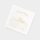 Gouden folie gepersonaliseerde Dublin bruiloft ser Servetten (Links)