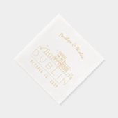 Gouden folie gepersonaliseerde Dublin bruiloft ser Servetten (Rechts)