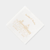 Gouden folie gepersonaliseerde Florence bruiloft s Servetten (Rechts)