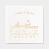 Gouden folie gepersonaliseerde Florence bruiloft s Servetten (Voorkant)