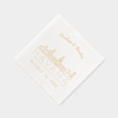 Gouden folie gepersonaliseerde Havana bruiloft ser Folie Servetten (Rechts)