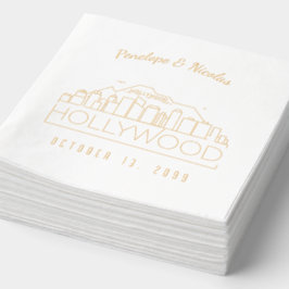Gouden folie gepersonaliseerde Hollywood bruiloft Servetten