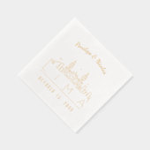 Gouden folie gepersonaliseerde Lima bruiloft serve Servetten (Rechts)