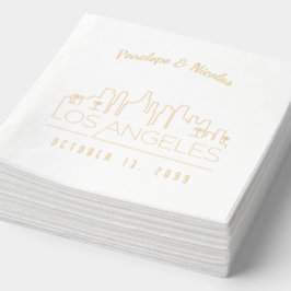 Gouden folie gepersonaliseerde Los Angeles bruilof Servetten