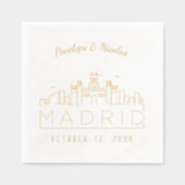 Gouden folie gepersonaliseerde Madrid bruiloft ser Servetten (Voorkant)