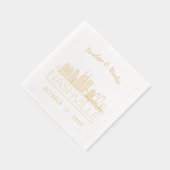 Gouden folie gepersonaliseerde Nashville bruiloft  Folie Servetten (Rechts)
