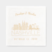 Gouden folie gepersonaliseerde Nashville bruiloft  Folie Servetten (Voorkant)
