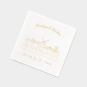 Gouden folie gepersonaliseerde Nederland bruiloft Folie Servetten (Links)