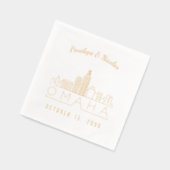 Gouden folie gepersonaliseerde Omaha bruiloft serv Folie Servetten (Links)