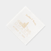 Gouden folie gepersonaliseerde Omaha bruiloft serv Folie Servetten (Rechts)