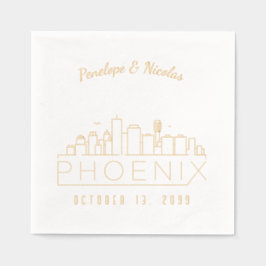 Gouden folie gepersonaliseerde Phoenix bruiloft se Folie Servetten