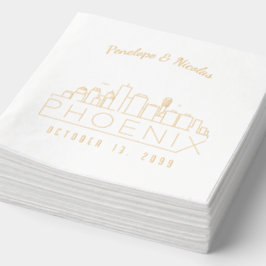 Gouden folie gepersonaliseerde Phoenix bruiloft se Servetten