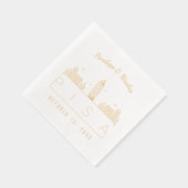 Gouden folie gepersonaliseerde Pisa bruiloft serve Folie Servetten (Rechts)