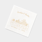 Gouden folie gepersonaliseerde Pittsburgh bruiloft Folie Servetten (Links)