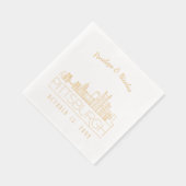 Gouden folie gepersonaliseerde Pittsburgh bruiloft Folie Servetten (Rechts)