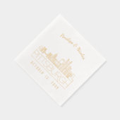 Gouden folie gepersonaliseerde Pittsburgh bruiloft Servetten (Rechts)