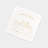 Gouden folie gepersonaliseerde Raleigh bruiloft se Folie Servetten (Links)