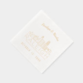 Gouden folie gepersonaliseerde Raleigh bruiloft se Folie Servetten (Rechts)