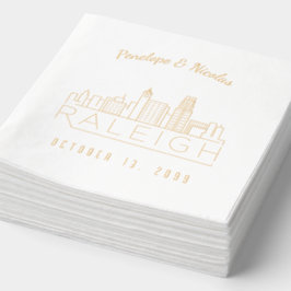 Gouden folie gepersonaliseerde Raleigh bruiloft se Servetten