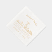 Gouden folie gepersonaliseerde Rio de Janeiro serv Servetten (Rechts)