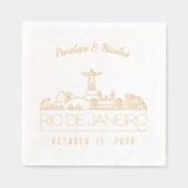 Gouden folie gepersonaliseerde Rio de Janeiro serv Servetten (Voorkant)