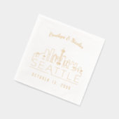 Gouden folie gepersonaliseerde Seattle bruiloft se Folie Servetten (Links)